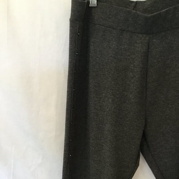 Style & Co Leggings Black Beaded Leg Charcoal Gray 7/8 Length Women's Sz Medium - Picture 8 of 8